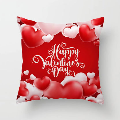 Valentines Day Decoration Pillowcase Sofa Cushion Case Bed Pillow Cover Home Decor Car Cushion Cover Kiss Throw Pillow Case 45cm