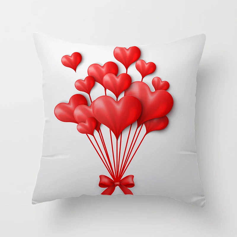 Valentines Day Decoration Pillowcase Sofa Cushion Case Bed Pillow Cover Home Decor Car Cushion Cover Kiss Throw Pillow Case 45cm