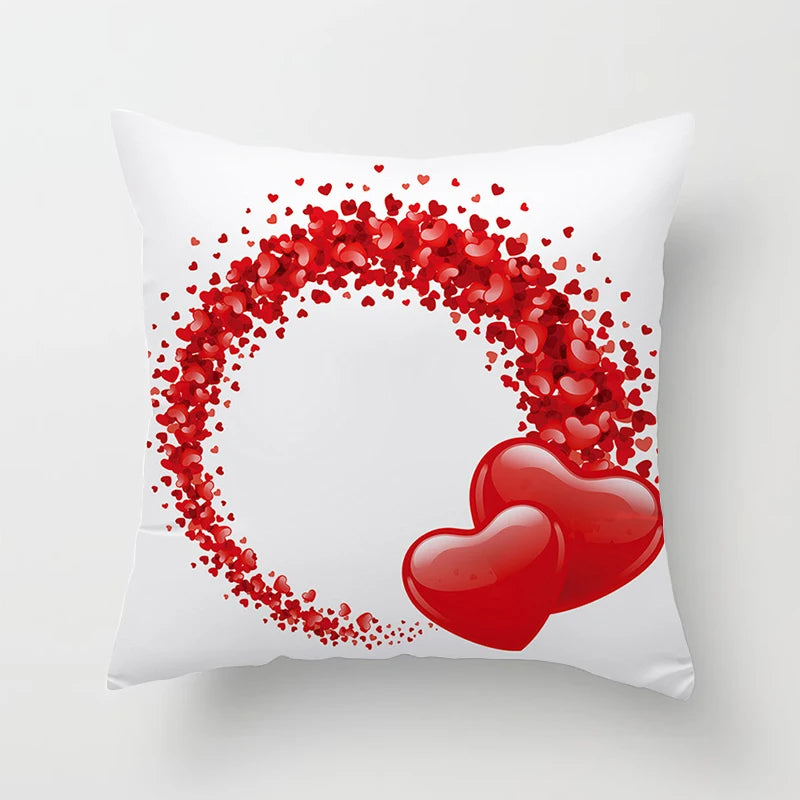 Valentines Day Decoration Pillowcase Sofa Cushion Case Bed Pillow Cover Home Decor Car Cushion Cover Kiss Throw Pillow Case 45cm