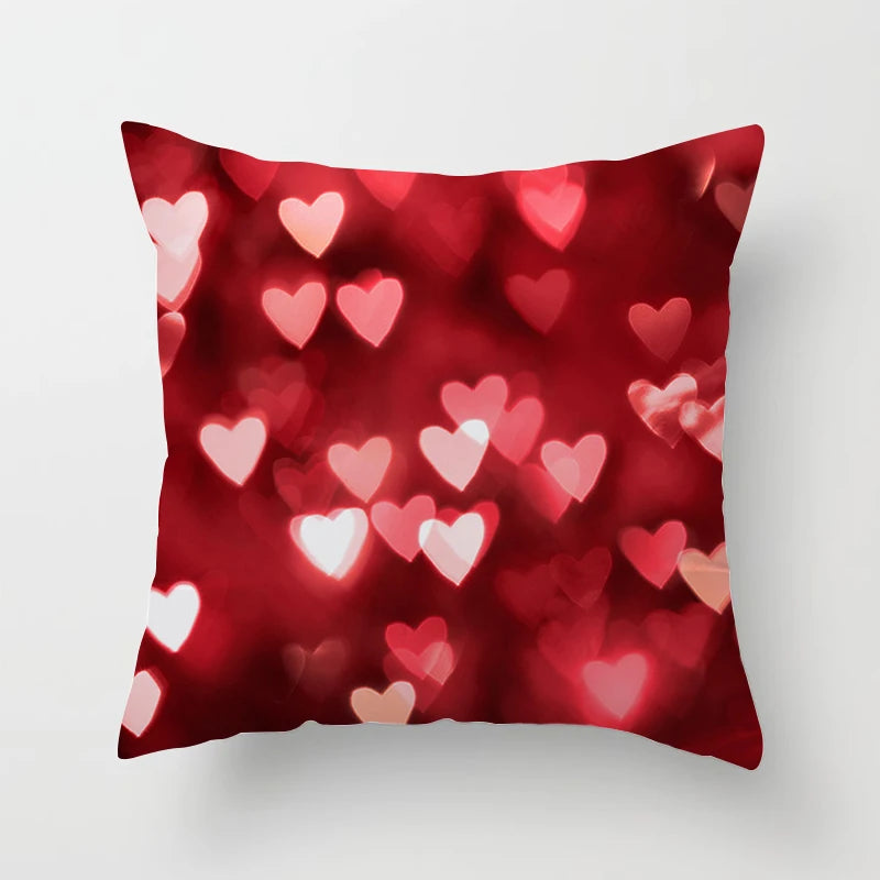 Valentines Day Decoration Pillowcase Sofa Cushion Case Bed Pillow Cover Home Decor Car Cushion Cover Kiss Throw Pillow Case 45cm