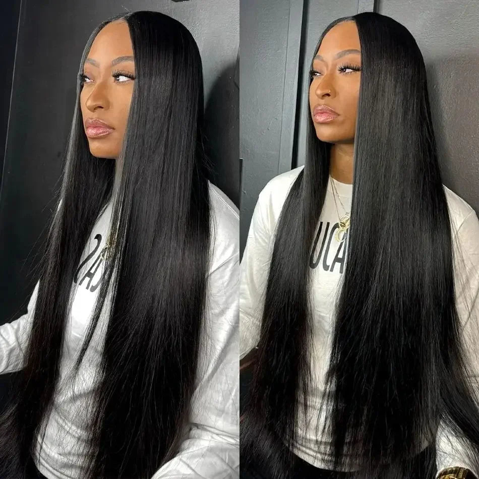 30 38 Inch Bone Straight Transparent 13x6 Lace Frontal Human Hair Wigs 180 Density Brazilian Remy 13x4 Lace Front Wig For Women - Glo Shop