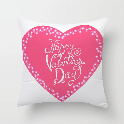 Valentines Day Decoration Pillowcase Sofa Cushion Case Bed Pillow Cover Home Decor Car Cushion Cover Kiss Throw Pillow Case 45cm