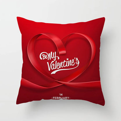 Valentines Day Decoration Pillowcase Sofa Cushion Case Bed Pillow Cover Home Decor Car Cushion Cover Kiss Throw Pillow Case 45cm