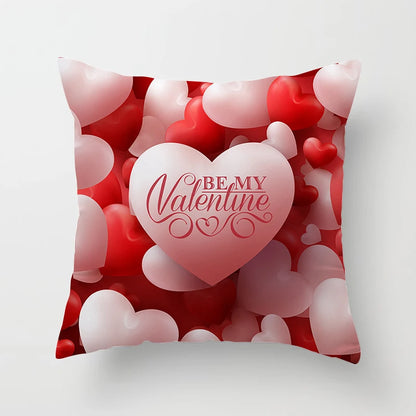 Valentines Day Decoration Pillowcase Sofa Cushion Case Bed Pillow Cover Home Decor Car Cushion Cover Kiss Throw Pillow Case 45cm