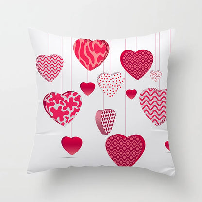 Valentines Day Decoration Pillowcase Sofa Cushion Case Bed Pillow Cover Home Decor Car Cushion Cover Kiss Throw Pillow Case 45cm