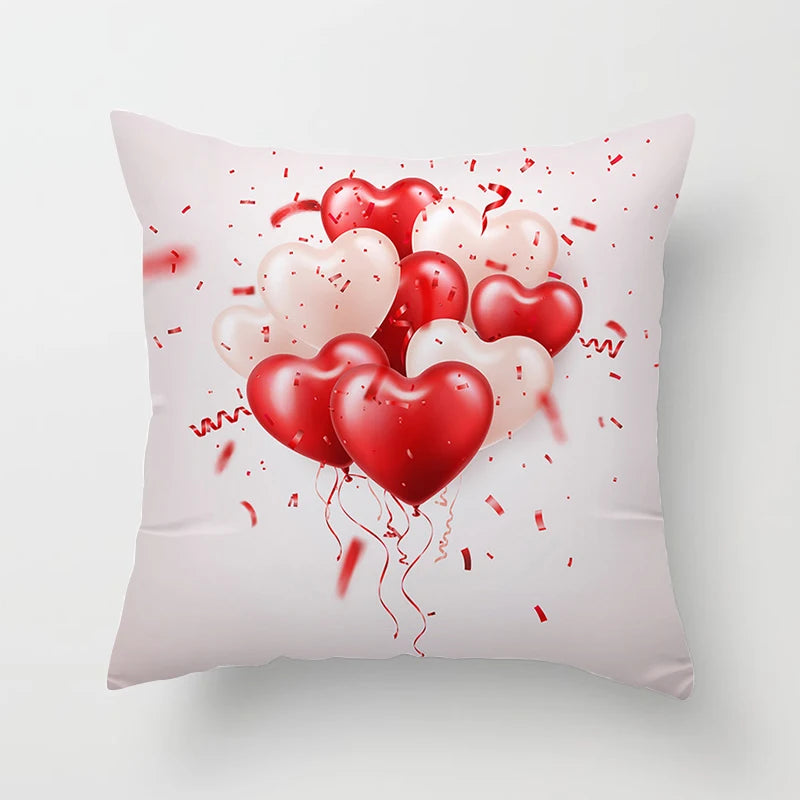 Valentines Day Decoration Pillowcase Sofa Cushion Case Bed Pillow Cover Home Decor Car Cushion Cover Kiss Throw Pillow Case 45cm