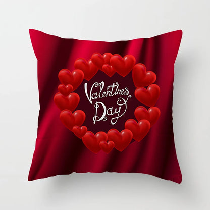 Valentines Day Decoration Pillowcase Sofa Cushion Case Bed Pillow Cover Home Decor Car Cushion Cover Kiss Throw Pillow Case 45cm