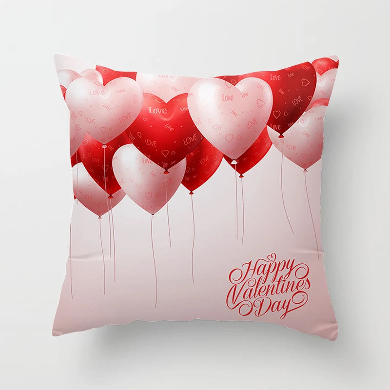 Valentines Day Decoration Pillowcase Sofa Cushion Case Bed Pillow Cover Home Decor Car Cushion Cover Kiss Throw Pillow Case 45cm