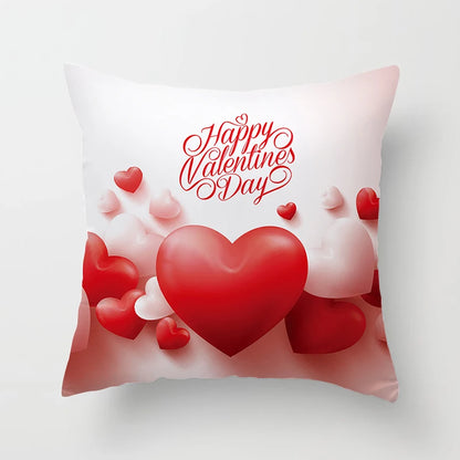 Valentines Day Decoration Pillowcase Sofa Cushion Case Bed Pillow Cover Home Decor Car Cushion Cover Kiss Throw Pillow Case 45cm