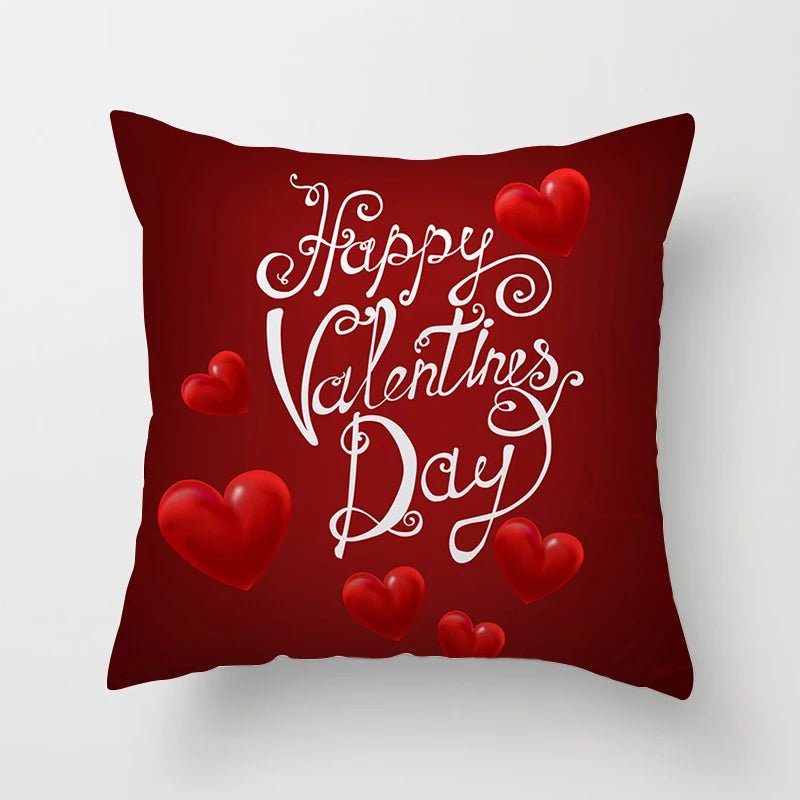 Valentines Day Decoration Pillowcase Sofa Cushion Case Bed Pillow Cover Home Decor Car Cushion Cover Kiss Throw Pillow Case 45cm