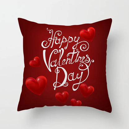 Valentines Day Decoration Pillowcase Sofa Cushion Case Bed Pillow Cover Home Decor Car Cushion Cover Kiss Throw Pillow Case 45cm