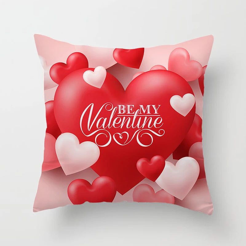 Valentines Day Decoration Pillowcase Sofa Cushion Case Bed Pillow Cover Home Decor Car Cushion Cover Kiss Throw Pillow Case 45cm