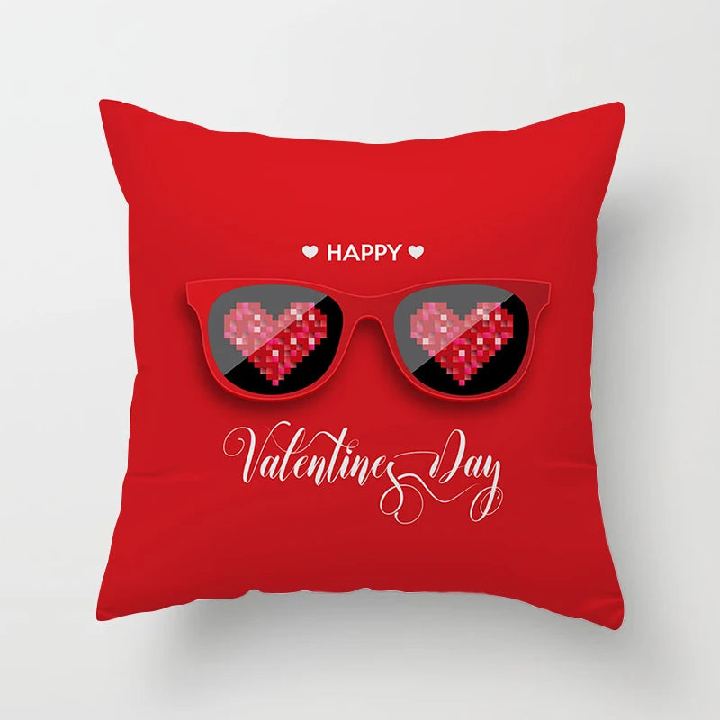 Valentines Day Decoration Pillowcase Sofa Cushion Case Bed Pillow Cover Home Decor Car Cushion Cover Kiss Throw Pillow Case 45cm