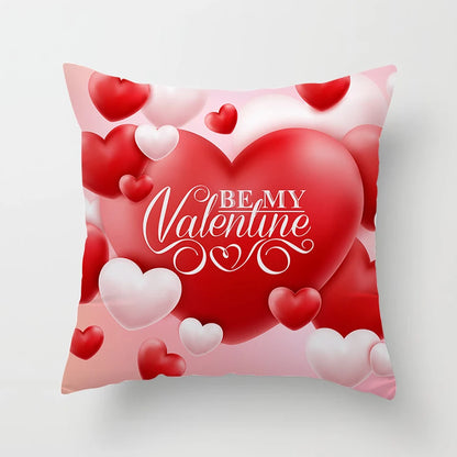 Valentines Day Decoration Pillowcase Sofa Cushion Case Bed Pillow Cover Home Decor Car Cushion Cover Kiss Throw Pillow Case 45cm