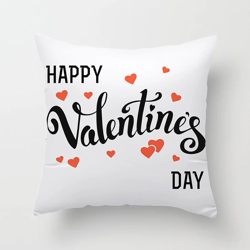 Valentines Day Decoration Pillowcase Sofa Cushion Case Bed Pillow Cover Home Decor Car Cushion Cover Kiss Throw Pillow Case 45cm