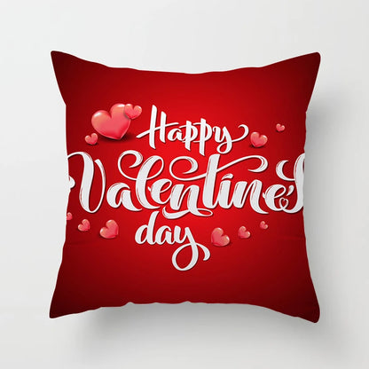 Valentines Day Decoration Pillowcase Sofa Cushion Case Bed Pillow Cover Home Decor Car Cushion Cover Kiss Throw Pillow Case 45cm