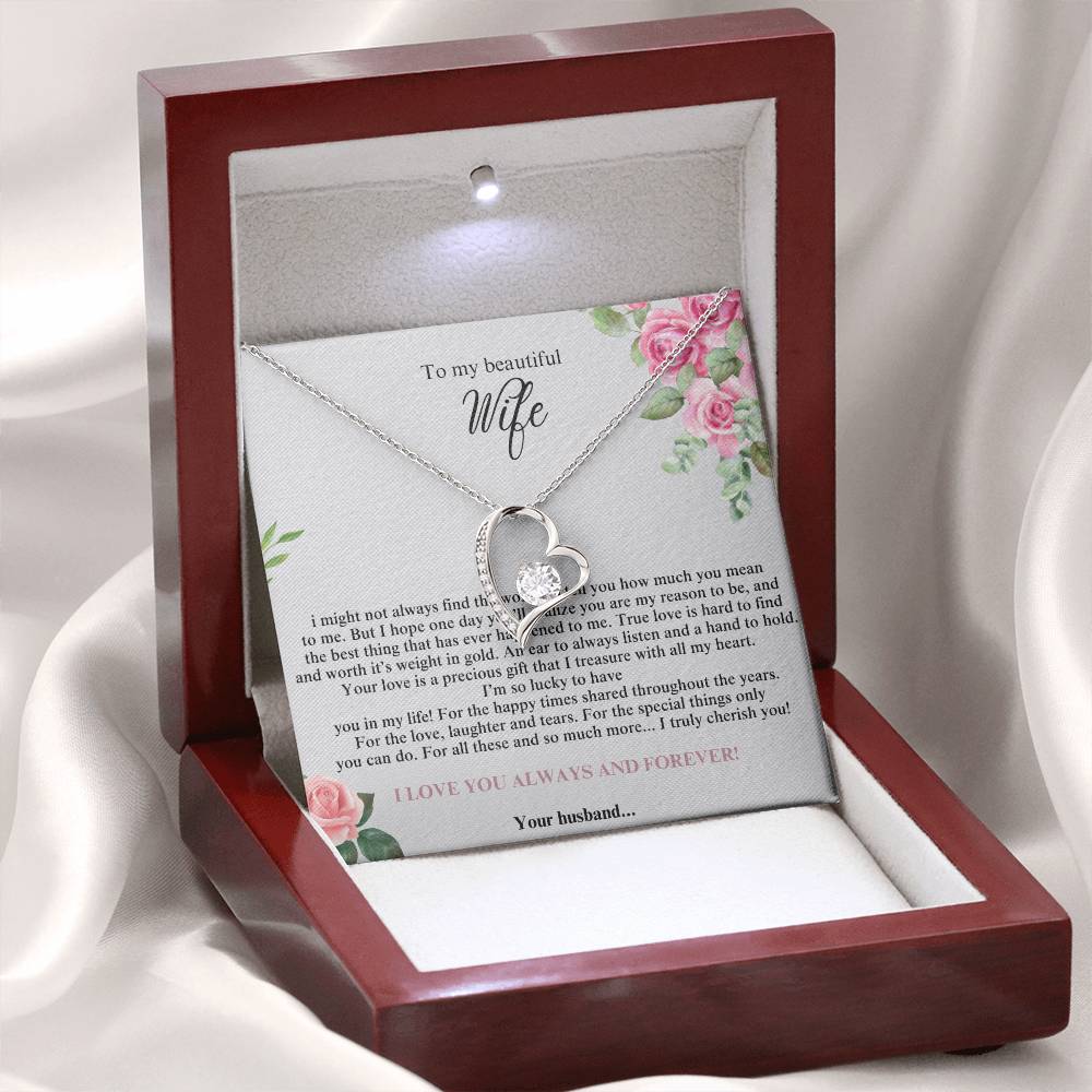 To My Beautiful Wife #4 with (Forever Love Necklace) - Glo Shop