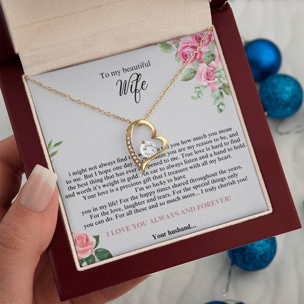 To My Beautiful Wife #4 with (Forever Love Necklace) - Glo Shop