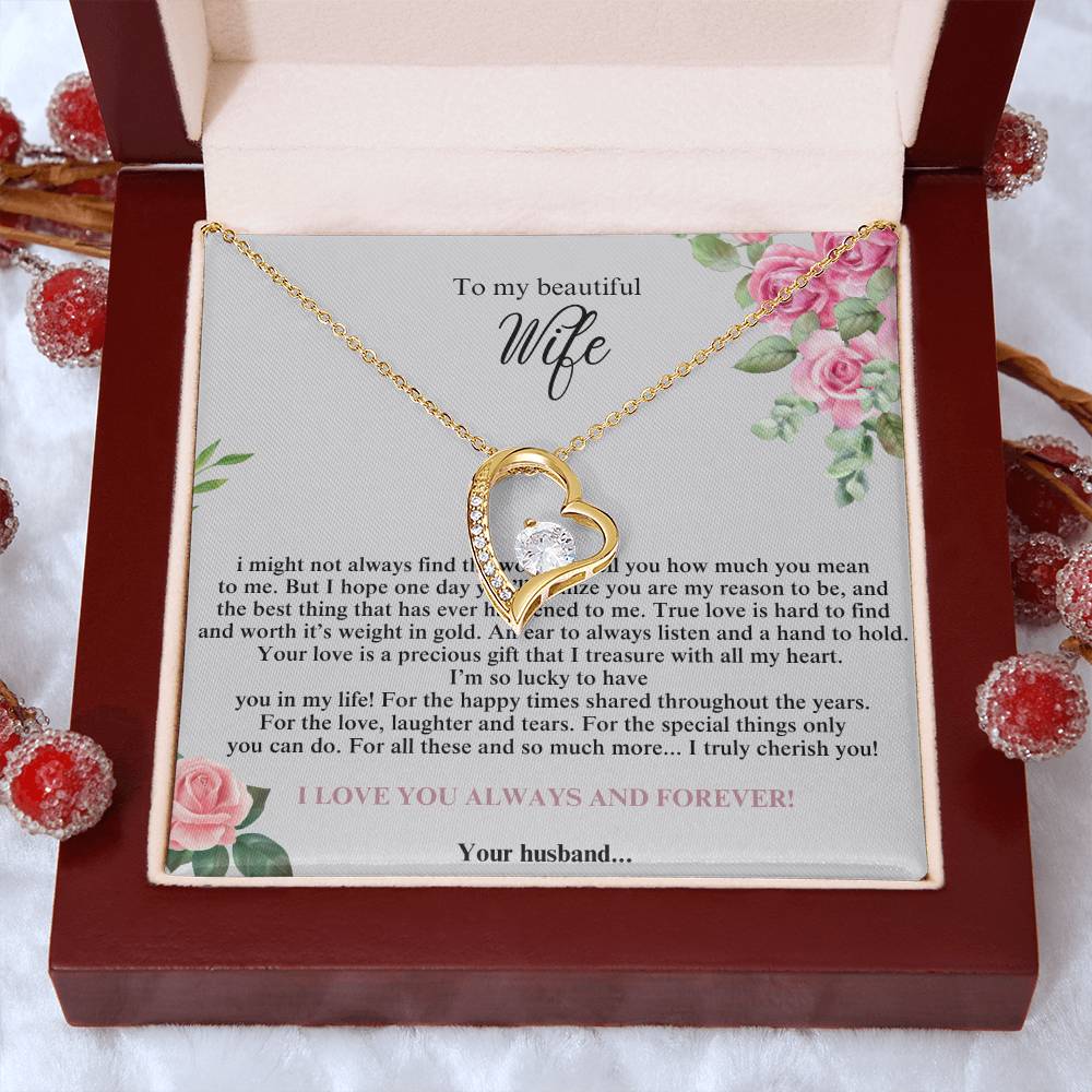 To My Beautiful Wife #4 with (Forever Love Necklace) - Glo Shop