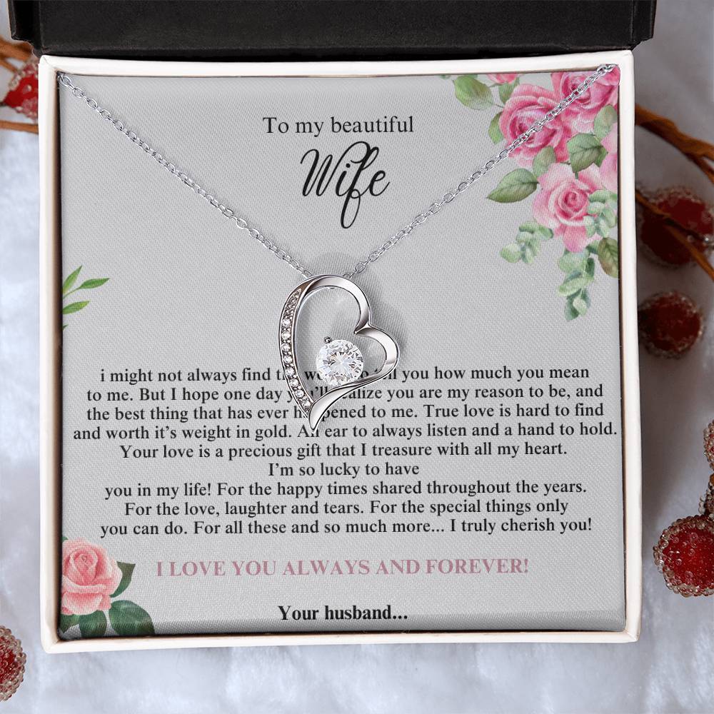 To My Beautiful Wife #4 with (Forever Love Necklace) - Glo Shop