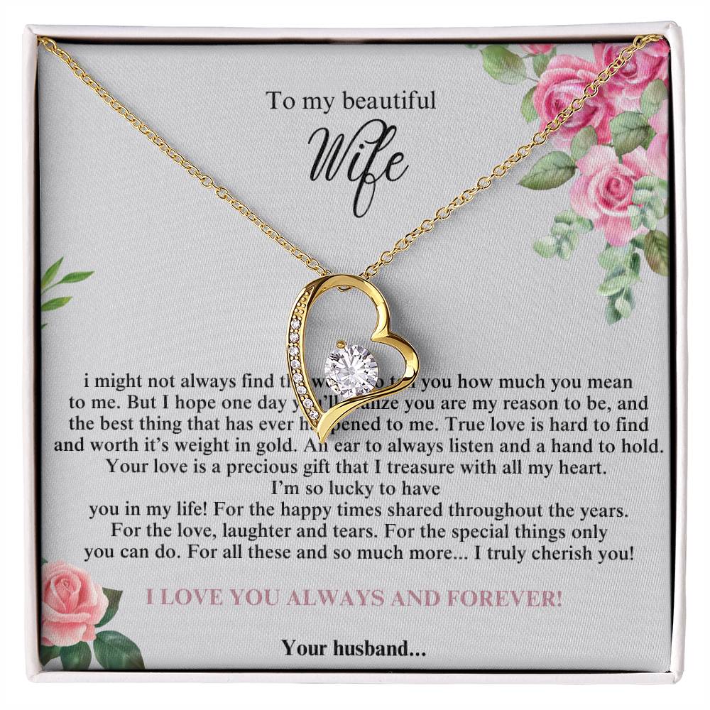 To My Beautiful Wife #4 with (Forever Love Necklace) - Glo Shop
