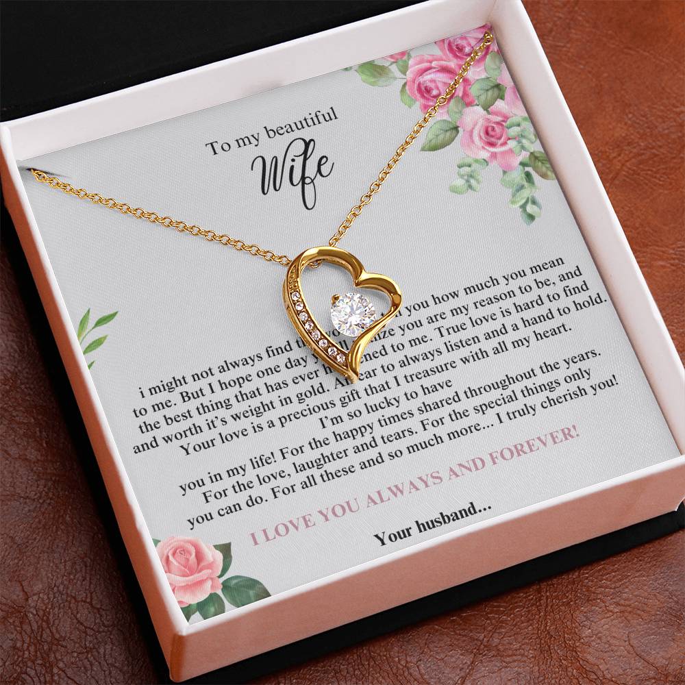 To My Beautiful Wife #4 with (Forever Love Necklace) - Glo Shop