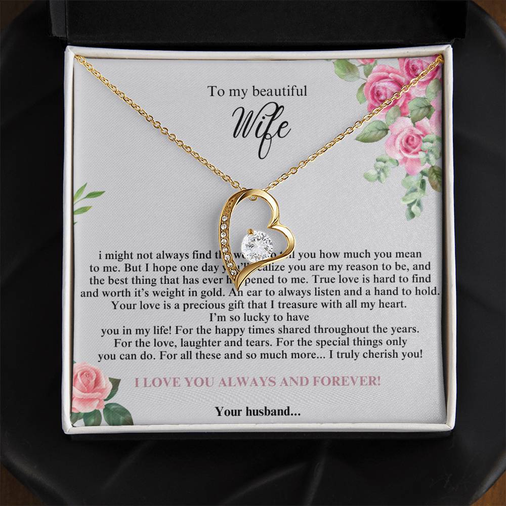 To My Beautiful Wife #4 with (Forever Love Necklace) - Glo Shop