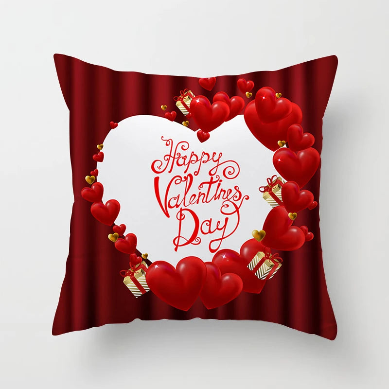 Valentines Day Decoration Pillowcase Sofa Cushion Case Bed Pillow Cover Home Decor Car Cushion Cover Kiss Throw Pillow Case 45cm