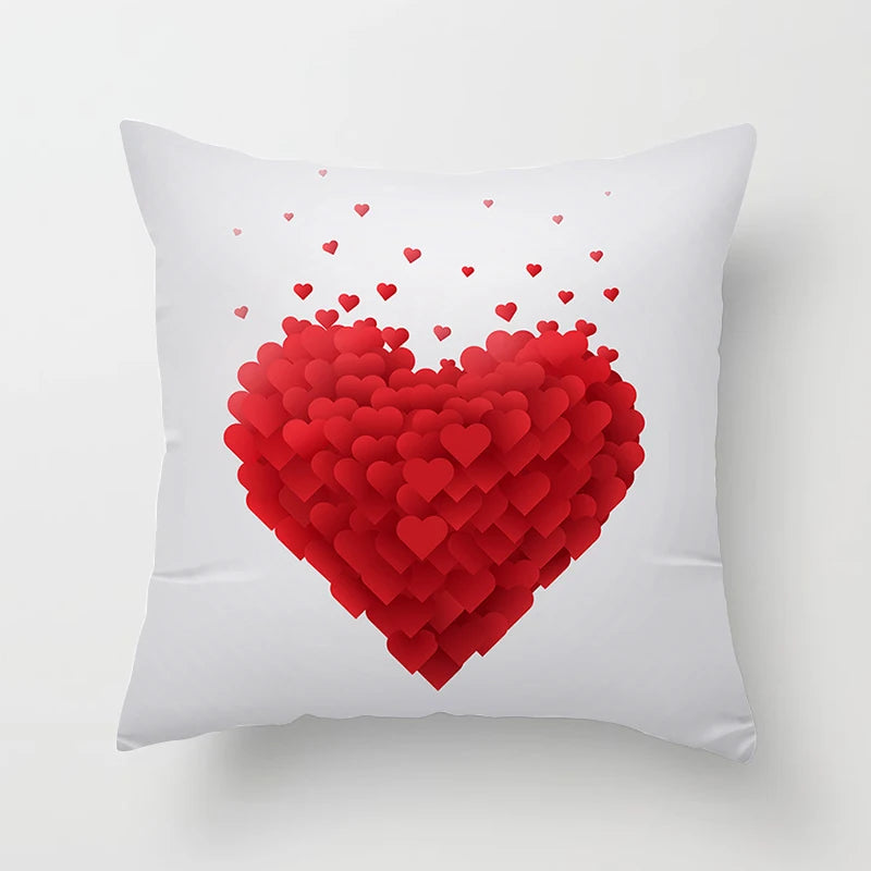 Valentines Day Decoration Pillowcase Sofa Cushion Case Bed Pillow Cover Home Decor Car Cushion Cover Kiss Throw Pillow Case 45cm