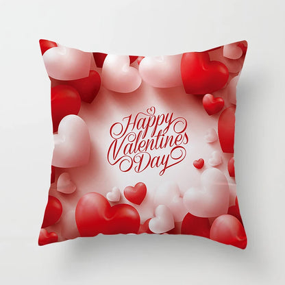 Valentines Day Decoration Pillowcase Sofa Cushion Case Bed Pillow Cover Home Decor Car Cushion Cover Kiss Throw Pillow Case 45cm