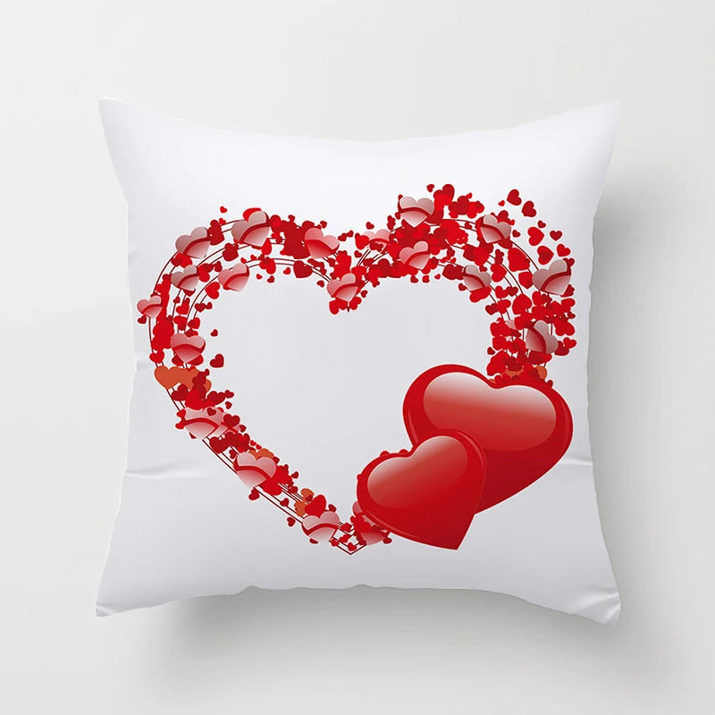 Valentines Day Decoration Pillowcase Sofa Cushion Case Bed Pillow Cover Home Decor Car Cushion Cover Kiss Throw Pillow Case 45cm