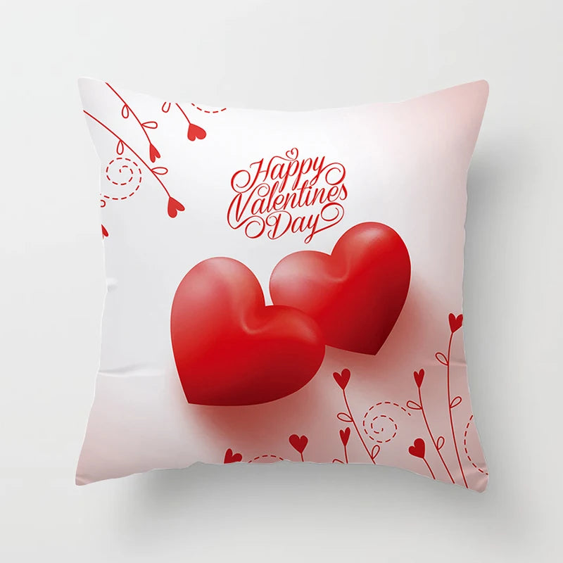 Valentines Day Decoration Pillowcase Sofa Cushion Case Bed Pillow Cover Home Decor Car Cushion Cover Kiss Throw Pillow Case 45cm