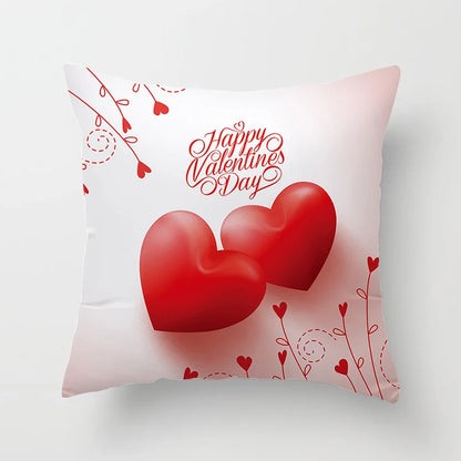 Valentines Day Decoration Pillowcase Sofa Cushion Case Bed Pillow Cover Home Decor Car Cushion Cover Kiss Throw Pillow Case 45cm