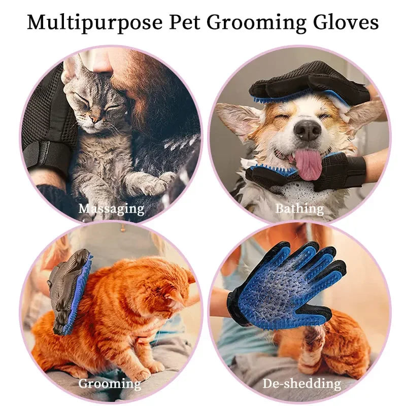 Pet Glove for Dog Cat Grooming Glove Cat Hair Deshedding Brush Pet Bath Hair Remover Clean Massage Brush Dogs Grooming Supplies - Glo Shop