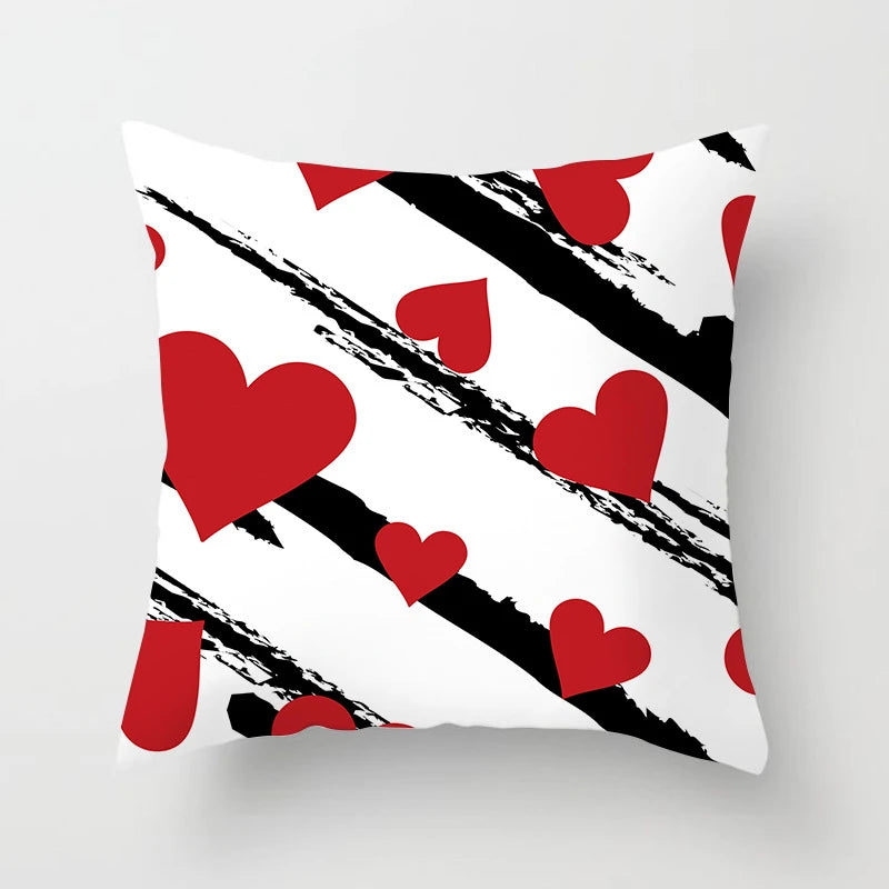 Valentines Day Decoration Pillowcase Sofa Cushion Case Bed Pillow Cover Home Decor Car Cushion Cover Kiss Throw Pillow Case 45cm