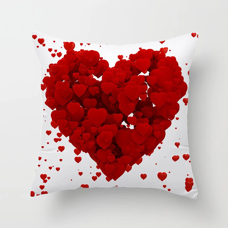 Valentines Day Decoration Pillowcase Sofa Cushion Case Bed Pillow Cover Home Decor Car Cushion Cover Kiss Throw Pillow Case 45cm